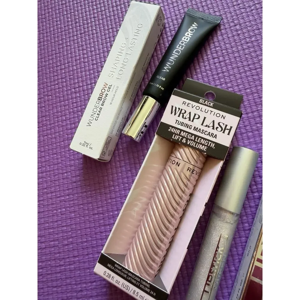 New Tarte Maracuja Vinyl Lipstick Queen Wunderbrow Mascara Makeup Lot